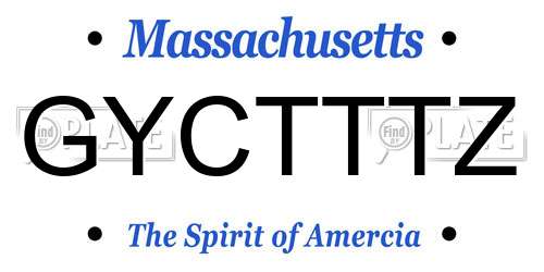 GYCTTTZ Massachusetts License Plate