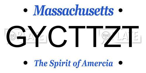 GYCTTZT Massachusetts License Plate