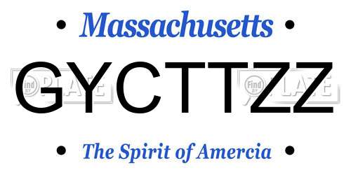 GYCTTZZ Massachusetts License Plate