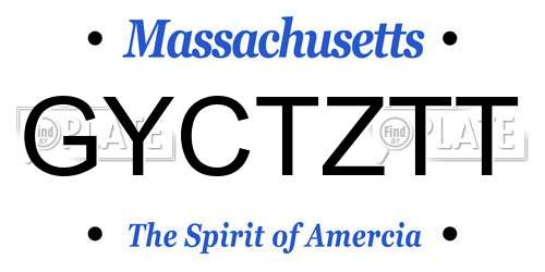 GYCTZTT Massachusetts License Plate