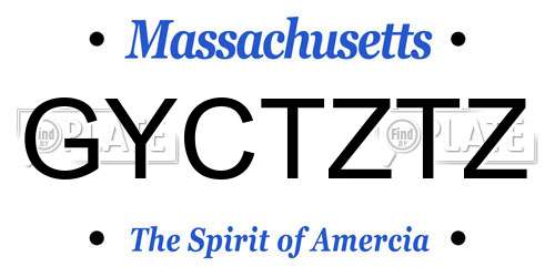 GYCTZTZ Massachusetts License Plate