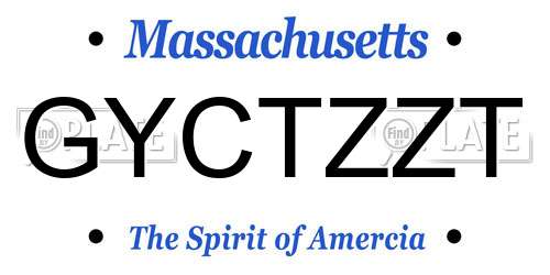 GYCTZZT Massachusetts License Plate