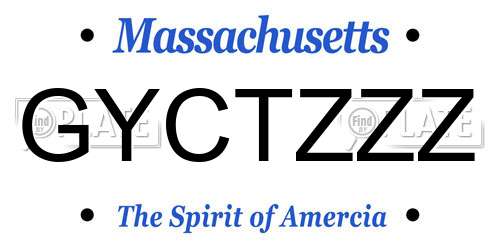 GYCTZZZ Massachusetts License Plate