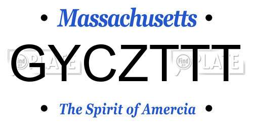 GYCZTTT Massachusetts License Plate