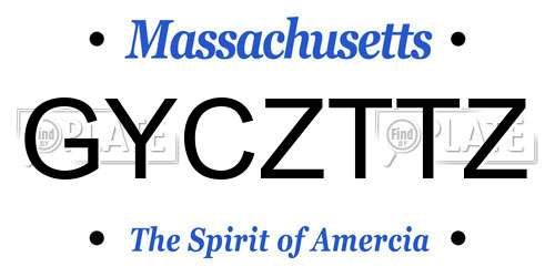 GYCZTTZ Massachusetts License Plate