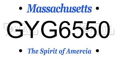 GYG6550 Massachusetts License Plate