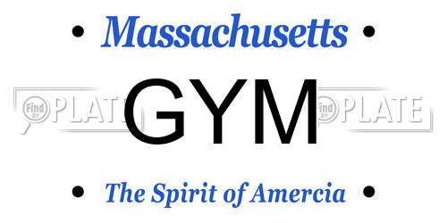 GYM Massachusetts License Plate