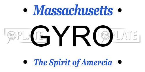 GYRO Massachusetts License Plate