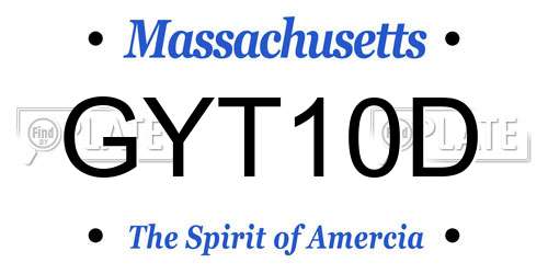 GYT10D Massachusetts License Plate