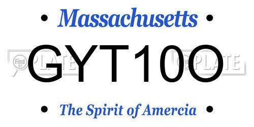 GYT10O Massachusetts License Plate