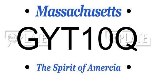GYT10Q Massachusetts License Plate