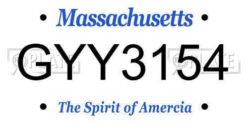 GYY3154 Massachusetts License Plate