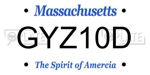 GYZ10D Massachusetts License Plate