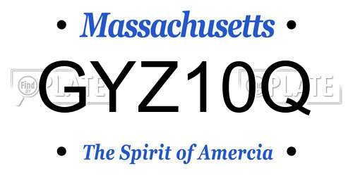 GYZ10Q Massachusetts License Plate