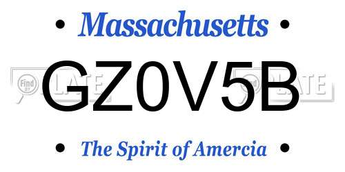 GZ0V5B Massachusetts License Plate