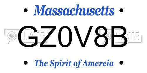 GZ0V8B Massachusetts License Plate