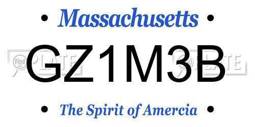 GZ1M3B Massachusetts License Plate