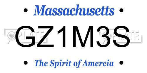 GZ1M3S Massachusetts License Plate