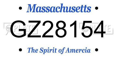 GZ28154 Massachusetts License Plate