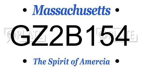 GZ2B154 Massachusetts License Plate