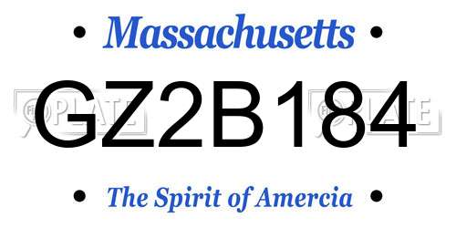 GZ2B184 Massachusetts License Plate