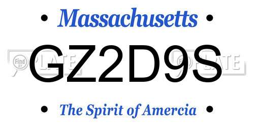 GZ2D9S Massachusetts License Plate