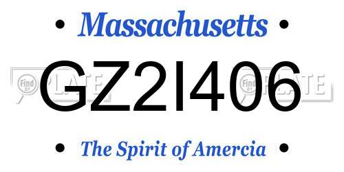 GZ2I406 Massachusetts License Plate