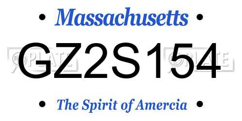 GZ2S154 Massachusetts License Plate