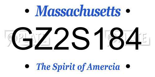 GZ2S184 Massachusetts License Plate