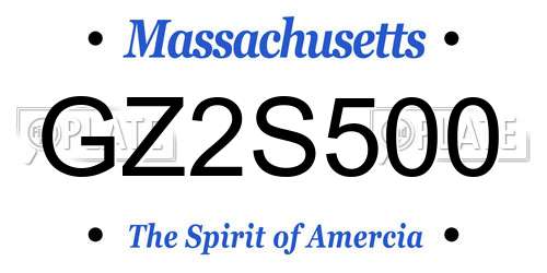 GZ2S500 Massachusetts License Plate