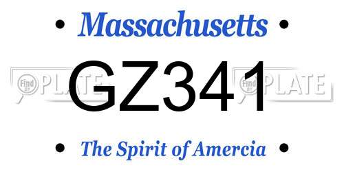 GZ341 Massachusetts License Plate
