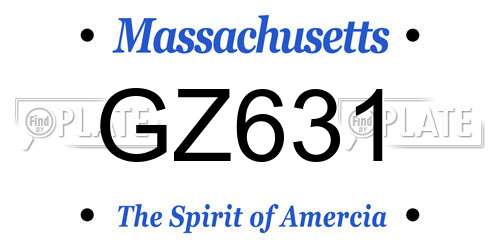 GZ631 Massachusetts License Plate