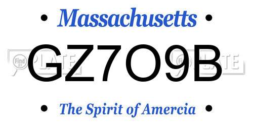 GZ7O9B Massachusetts License Plate