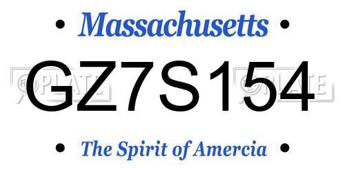 GZ7S154 Massachusetts License Plate