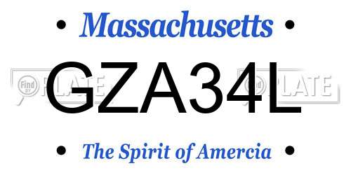 GZA34L Massachusetts License Plate