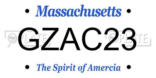 GZAC23 Massachusetts License Plate