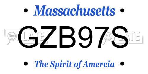 GZB97S Massachusetts License Plate