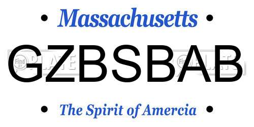 GZBSBAB Massachusetts License Plate