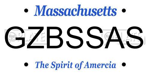 GZBSSAS Massachusetts License Plate