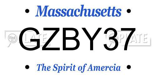 GZBY37 Massachusetts License Plate