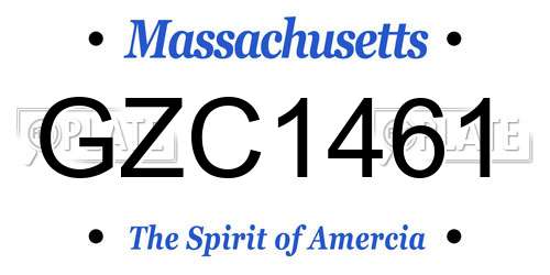 GZC1461 Massachusetts License Plate