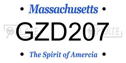 GZD207 Massachusetts License Plate