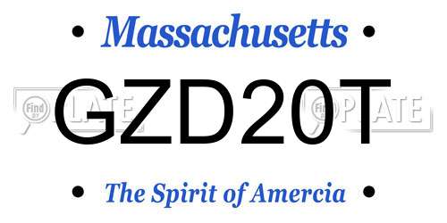 GZD20T Massachusetts License Plate