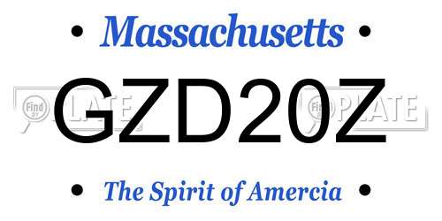 GZD20Z Massachusetts License Plate