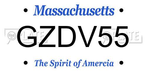 GZDV55 Massachusetts License Plate
