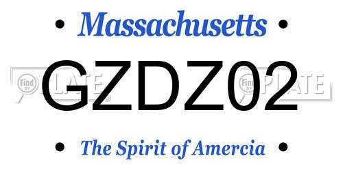 GZDZ02 Massachusetts License Plate