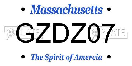 GZDZ07 Massachusetts License Plate