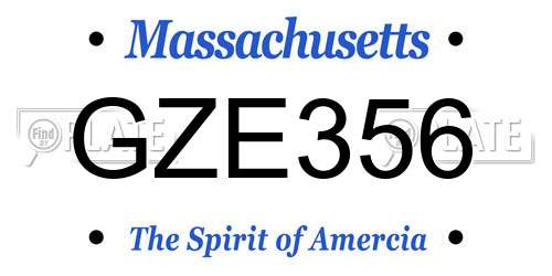 GZE356 Massachusetts License Plate