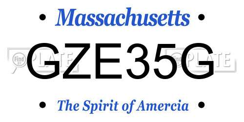 GZE35G Massachusetts License Plate