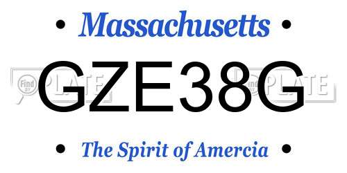 GZE38G Massachusetts License Plate
